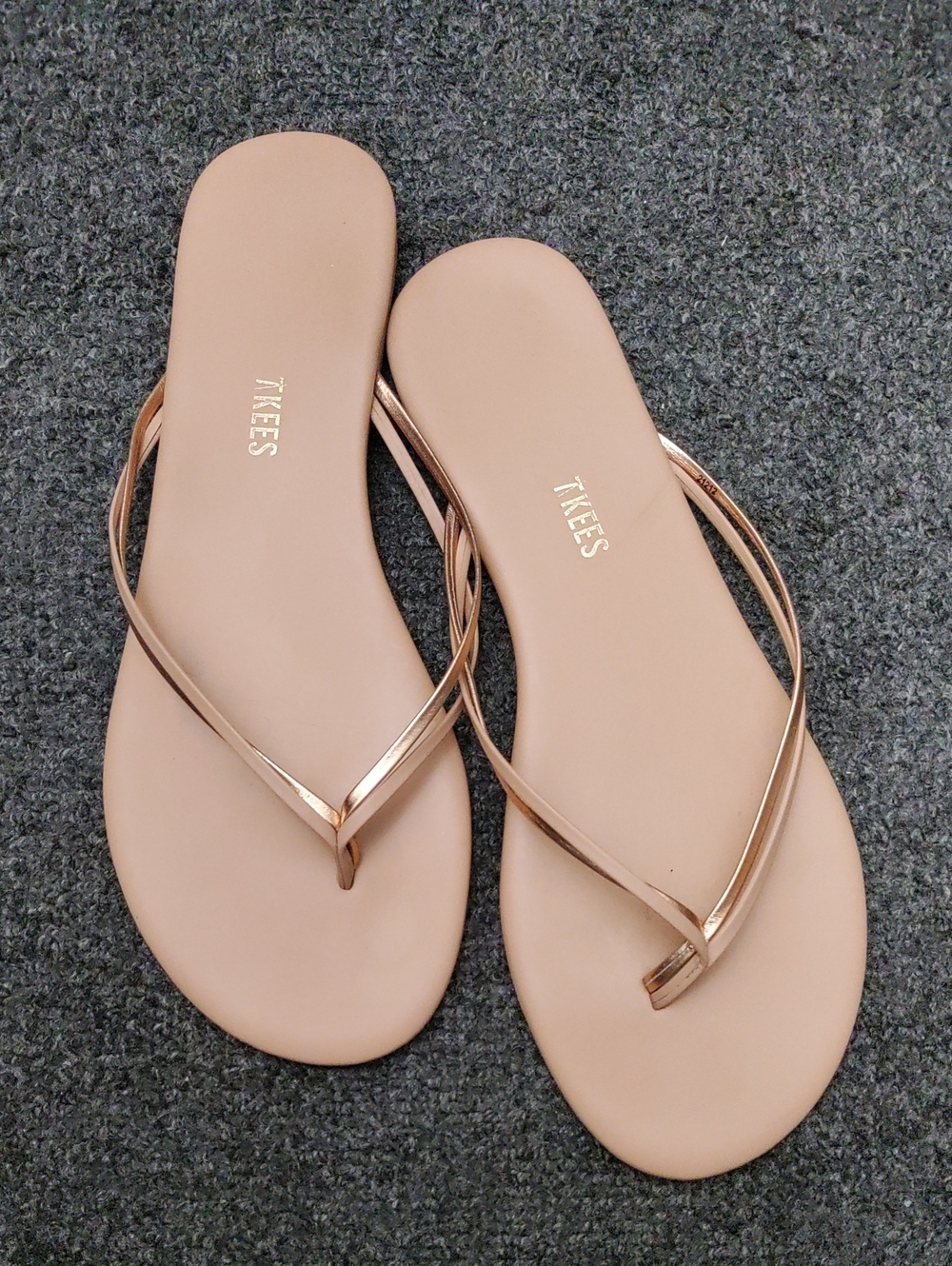 TKEES Rose Gold/Nude Flip Flop Sandals